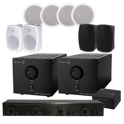 Dayton Audio APA150 med högtalarväxel, wifi-adapter & 3par högtalare
