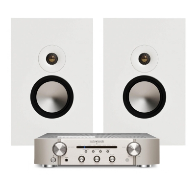 Marantz PM6007 med Monitor Audio Bronze On-Wall 7G i hvid, stereopakke
