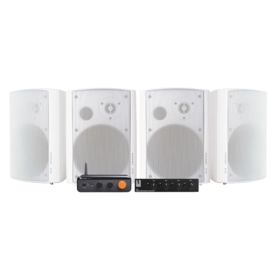 2 par DLS MB6i i hvid med Fosi Audio BT20 Max, multiroom-pakke
