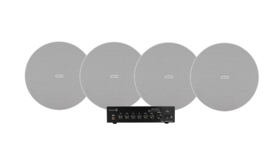 Dayton Audio DA40T med 4 stk Fonestar Sky-8T, kommercielt 100V-pakke