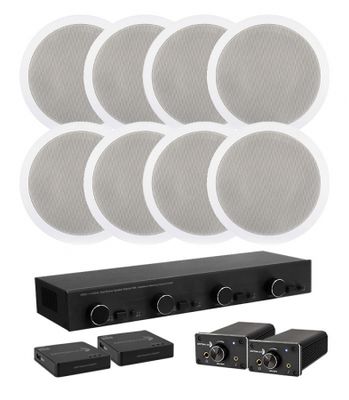 Dayton Audio DTA-120BT med högtalarväxel, WiFi-adapter & 4par högtalare