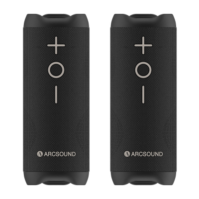 2-pakke Arcsound EDGE Bluetooth-højttalere, sort
