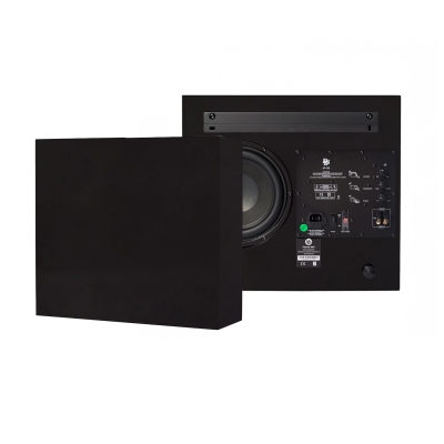 2-pak DLS Flatsub Midi vægmonteret aktiv subwoofer, mat sort