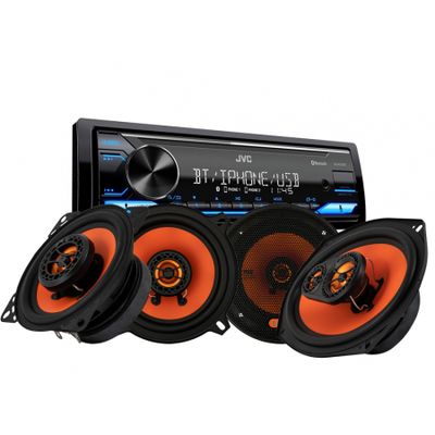 JVC KD-X382BT & GAS MAD X1-högtalare, bilstereopaket