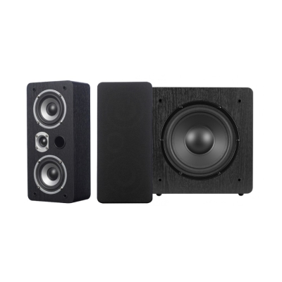 Dynavoice Magic LCR-4 EX med Challenger Sub 8, 2.1 højttalerpakke i sort