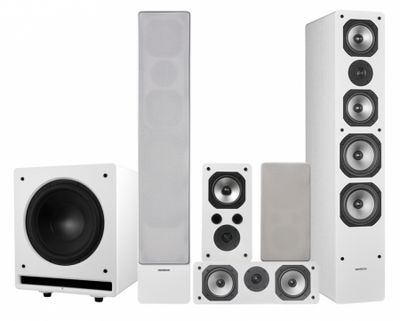 Dynavoice Challenger M-65 EX v4 högtalarpaket 5.1 med CSB-V12, vit