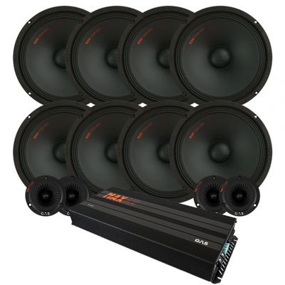 8-pak GAS MAD PM2-104 med PT1-254 SPL-pakke med forstærker, stor