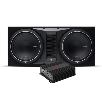 Rockford Fosgate P1-2x12 & Bass Habit Rebel RA1200W, baspakke