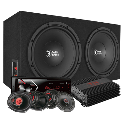 Bass Habit PL212 med GAS GMA152BT, helhedspakke med forstærker