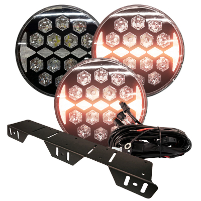 NIZLED Ekstralys pakke 3-pak R140DRL, 140W med beslag og kabelstamme