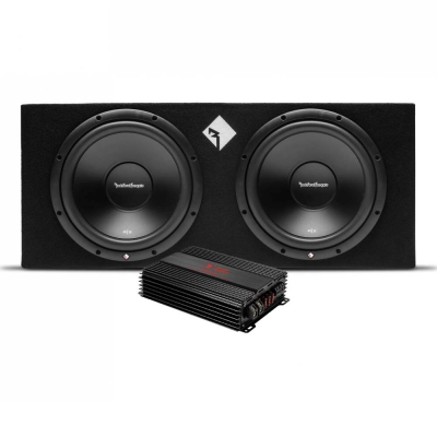 Rockford Fosgate R2-2X12 og Bass Habit RA2000W, baspakke