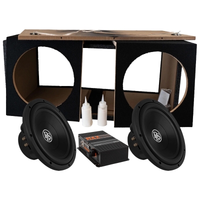 DLS Reference 2x12 tommers basboks i byggesæt med forstærker