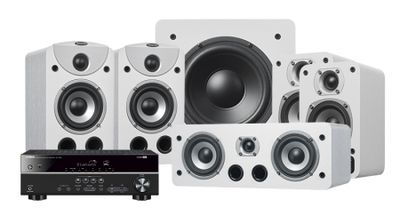 Dynavoice Magic S-4 EX v3 Vitt 5.1 Paket med Yamaha RX-V383