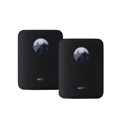 2-pak WiiM Sound smarte højttalere med skærm, sort