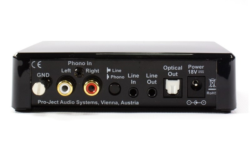 Pro-Ject Optical Box E Phono, RIAA-steg med optisk ut, svart