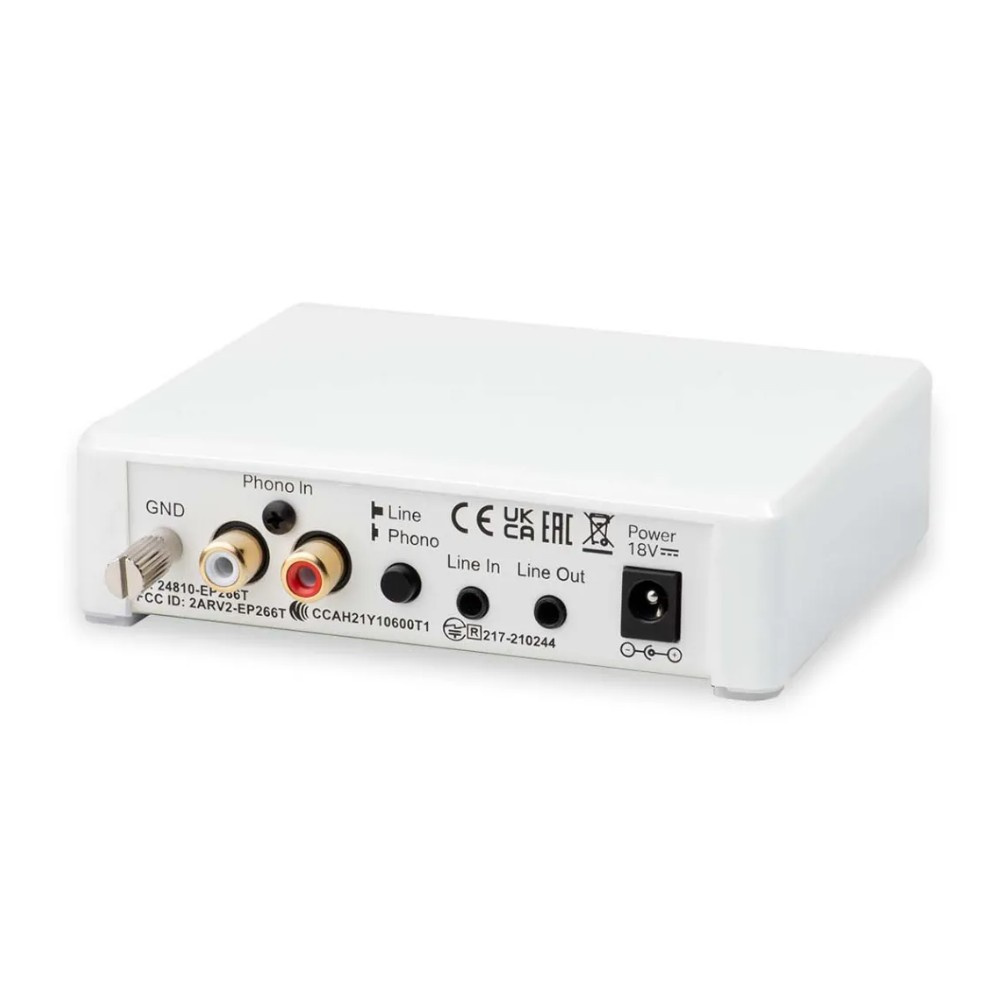 Pro-Ject Phono Box E BT5, RIAA-forstærker med Bluetooth, hvid