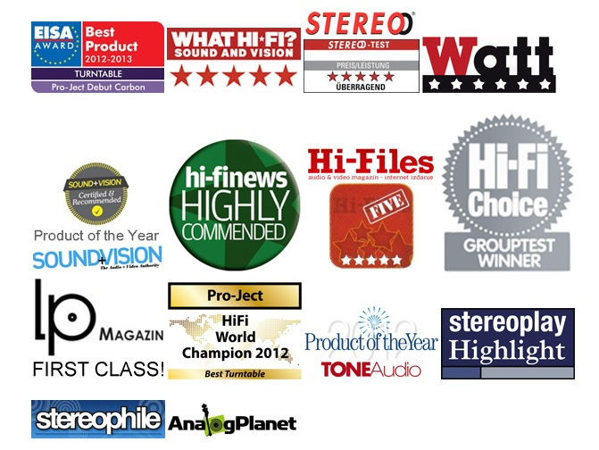 Pro-Ject Debut Carbon Esprit DC SpeedBox med 2M Red, pianolackad skivspelare