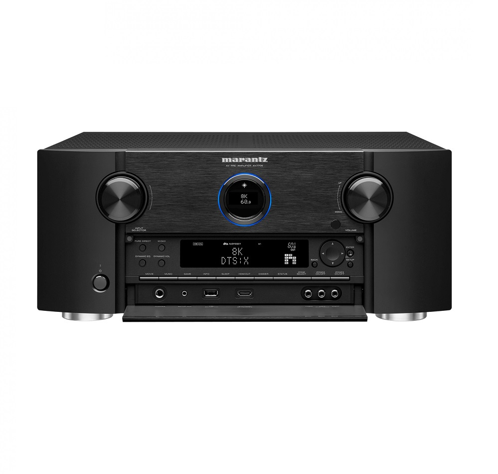 Marantz AV7706 bioprocessor med 8K video, svart