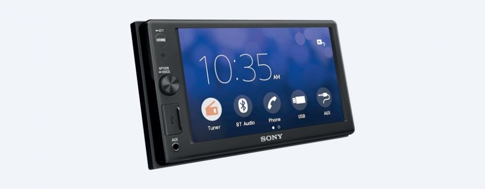 Sony XAV-AX1000, bilstereo med enkeldin-chassi & dubbeldin-skärm  
