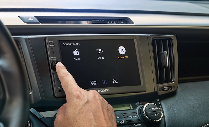 Sony XAV-AX1000, bilstereo med enkeldin-chassi & dubbeldin-skärm  