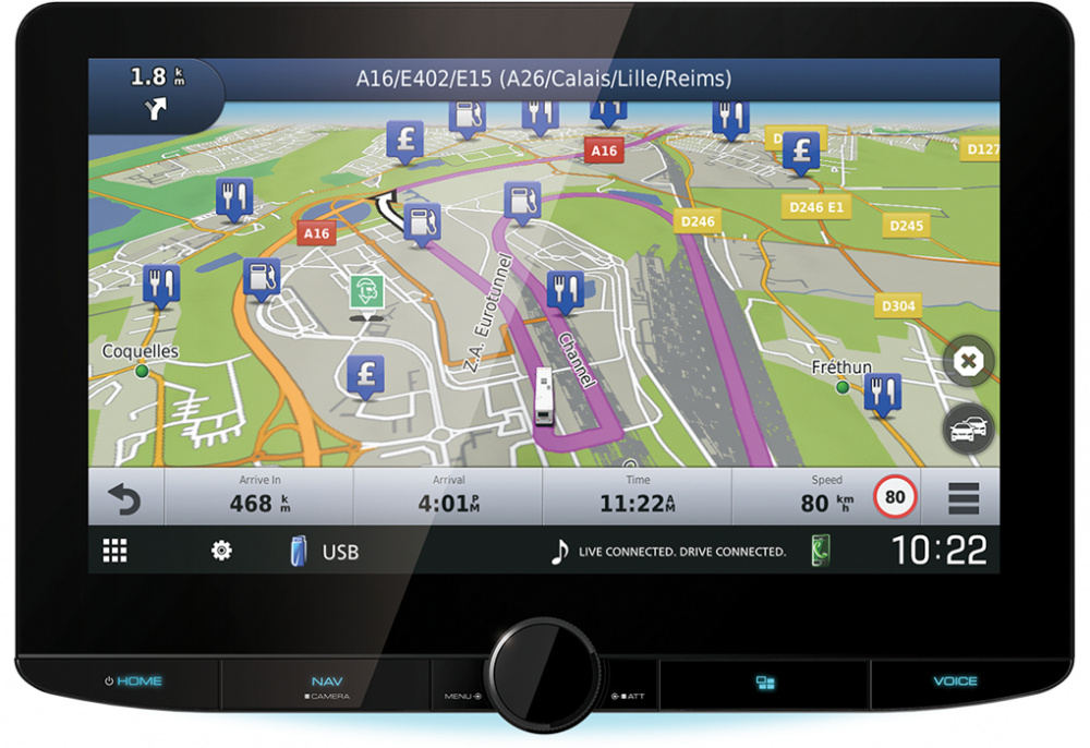 Kenwood DNR-992RVS, bilstereo med navigation, DAB+, Apple CarPlay och mer!