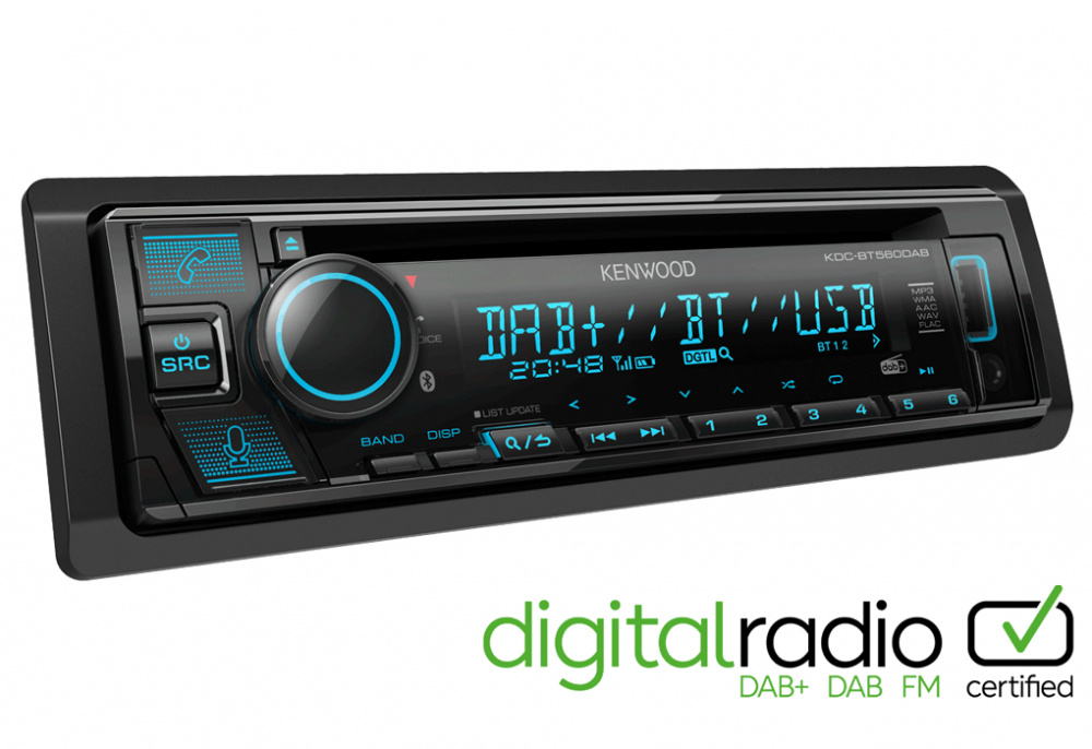 Kenwood KDC-BT560DAB, bilstereo med Bluetooth, CD-spelare & DAB+