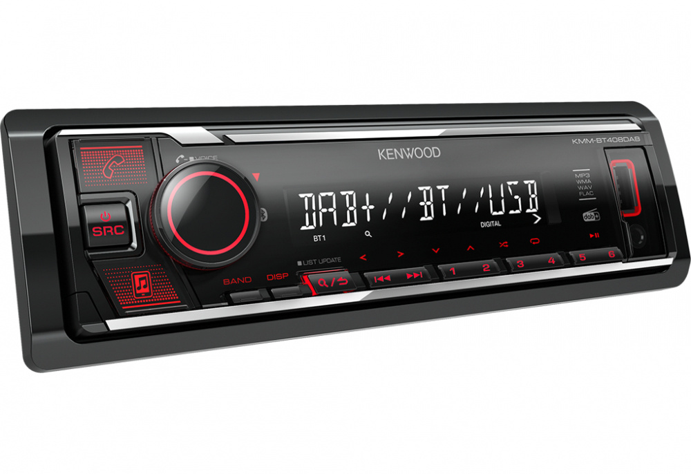 Kenwood KDC-BT408DAB, bilstereo med Bluetooth, kort chassi & DAB+