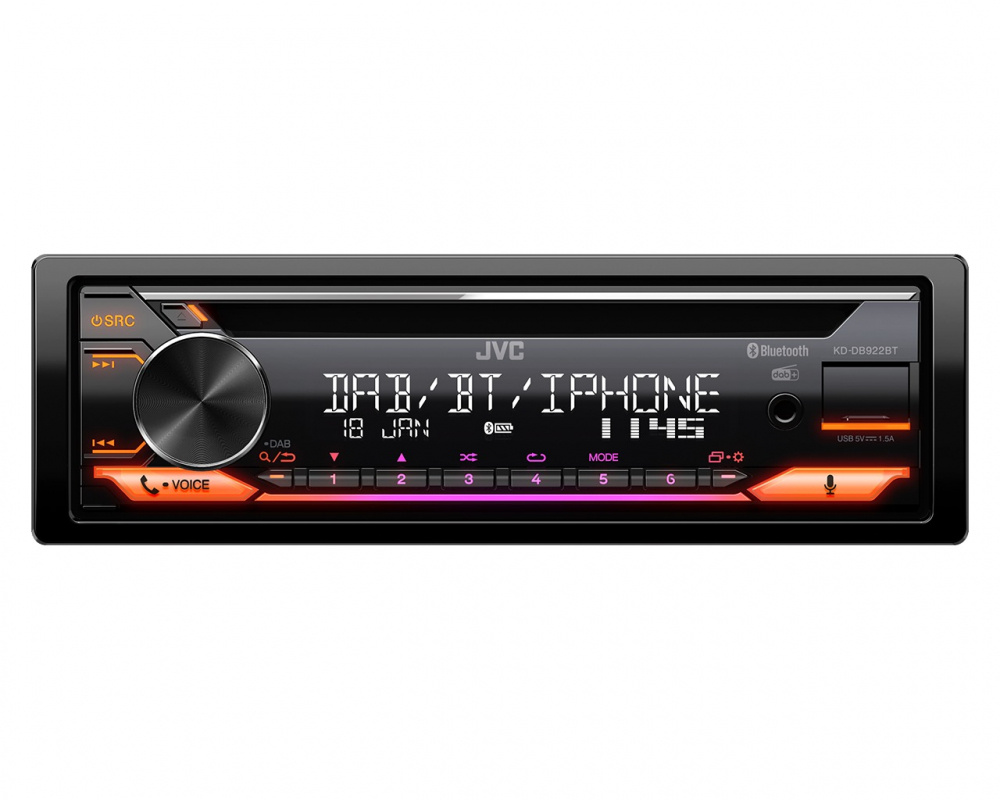 JVC KD-DB922BT, bilstereo med Bluetooth och DAB+