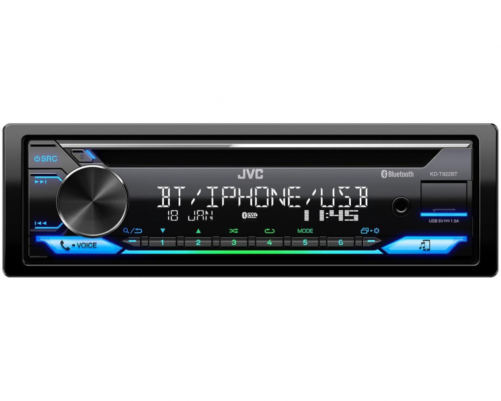 JVC KD-T922BT, bilstereo med Bluetooth och handsfree