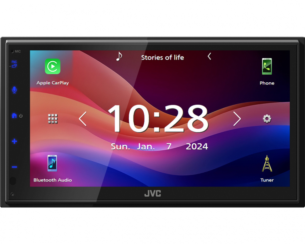JVC KW-M593BT, bilstereo med CarPlay, Android Auto og 2+1 par lavniveau