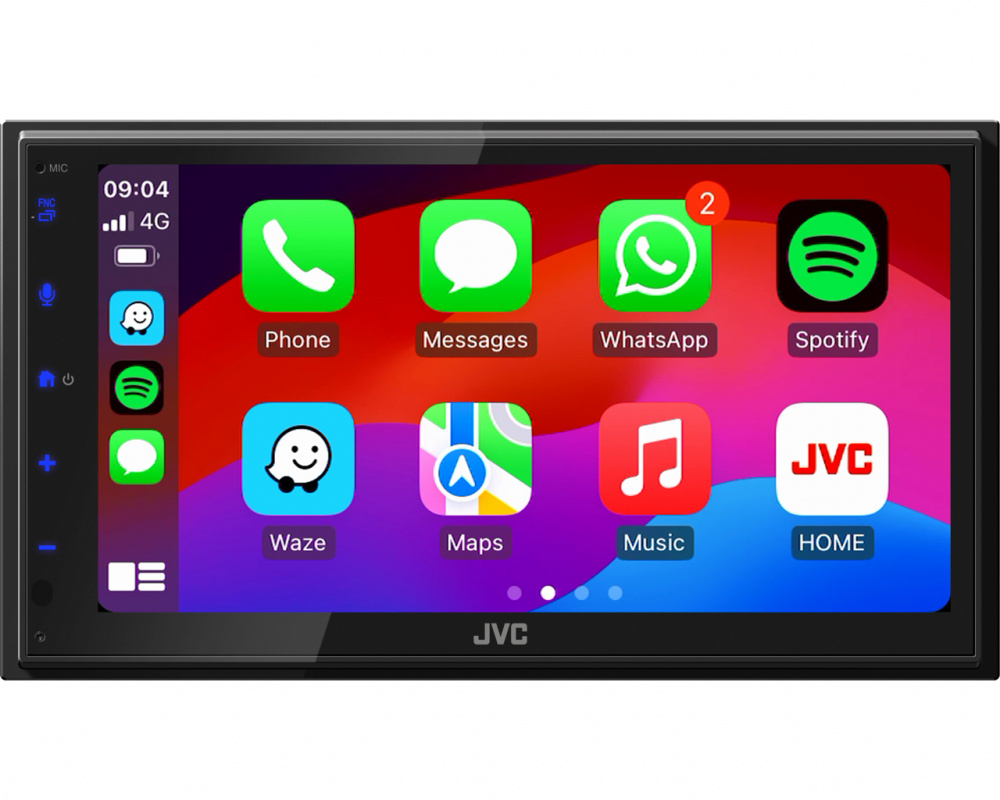 JVC KW-M593BT, bilstereo med CarPlay, Android Auto og 2+1 par lavniveau