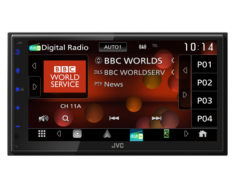 JVC KW-M695DBW, bilradio med DAB, trådløs CarPlay & Android Auto