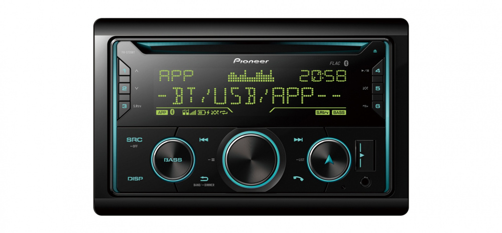 Pioneer FH-S720BT, bilstereo med bluetooth, CD och 3 par lågnivå