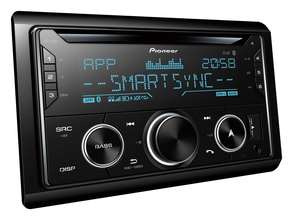 Pioneer FH-S720BT, bilstereo med bluetooth, CD och 3 par lågnivå