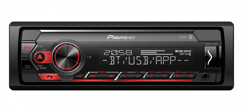 Pioneer MVH-S420BT, bilstereo med Bluetooth, AUX och USB