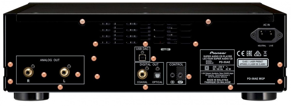 Pioneer PD-50AE CD-spelare med stöd för MQA, svart