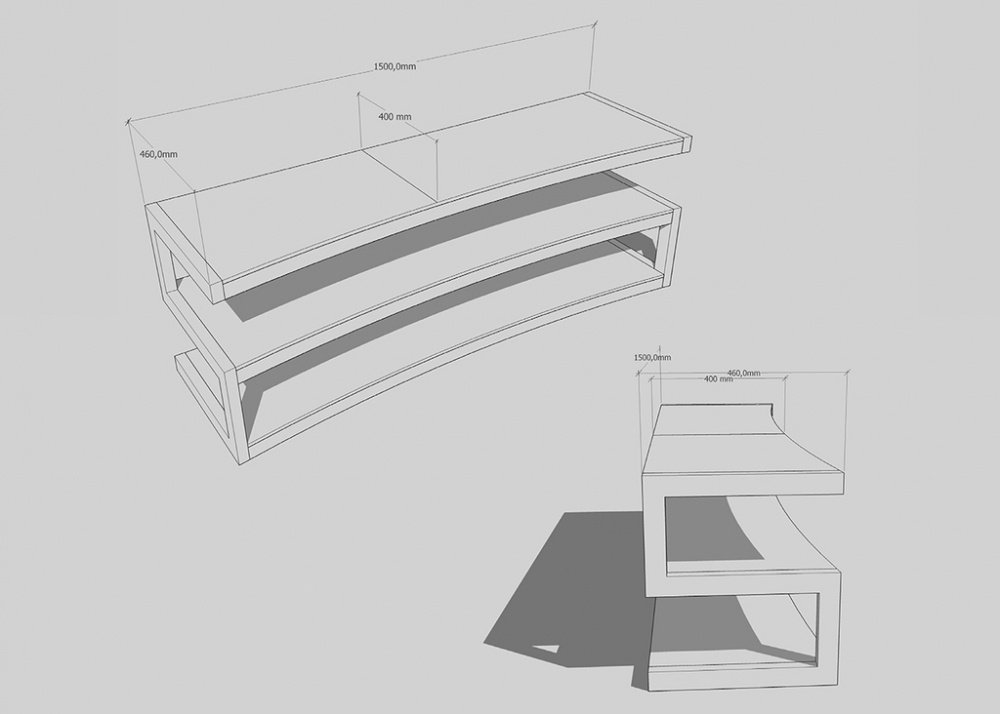 Norstone Esse Curve, mediabänk pianosvart