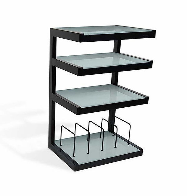 Norstone Esse Hifi Vinyl, mat sort med hvidfrostede hylder