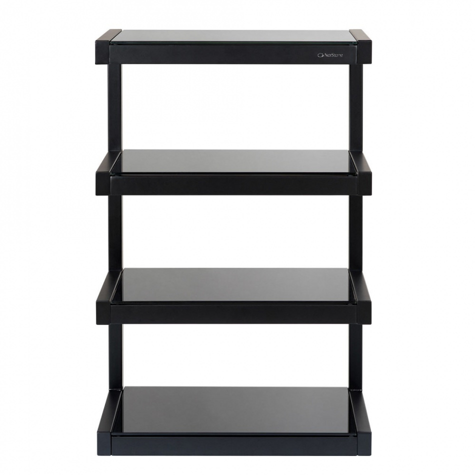 Norstone Esse Hifi, mat sort stereobænk med sorte hylder