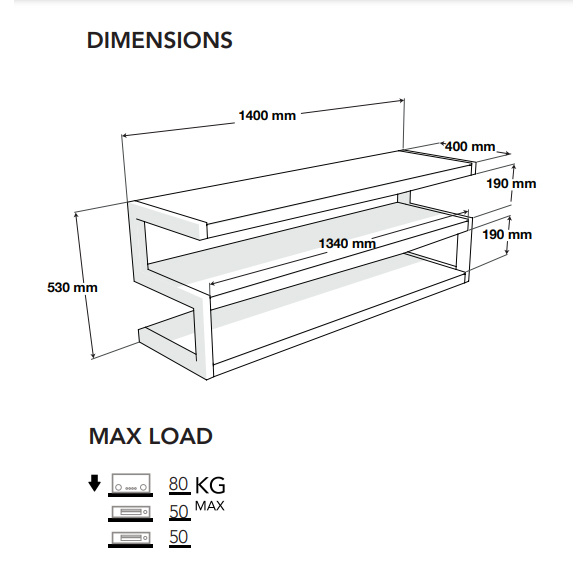 Norstone Esse 140 Mediebænk, Satin Sort