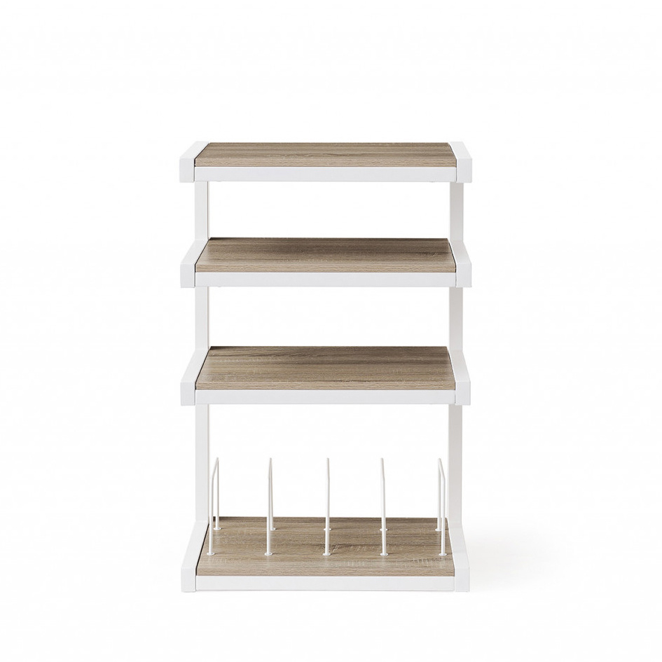 Norstone Esse Hifi Vinyl, mat hvid med egehylder og vinyllommer