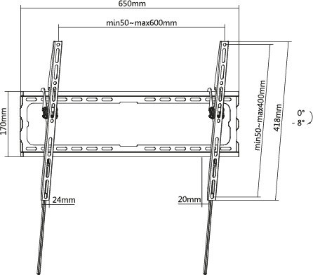 Norstone FIX 3780 TILT, tiltbart väggfäste för TV