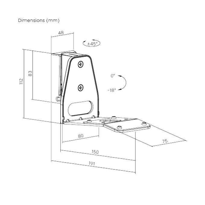 Norstone Sonos Era 300 WM vippe vægbeslag, hvid