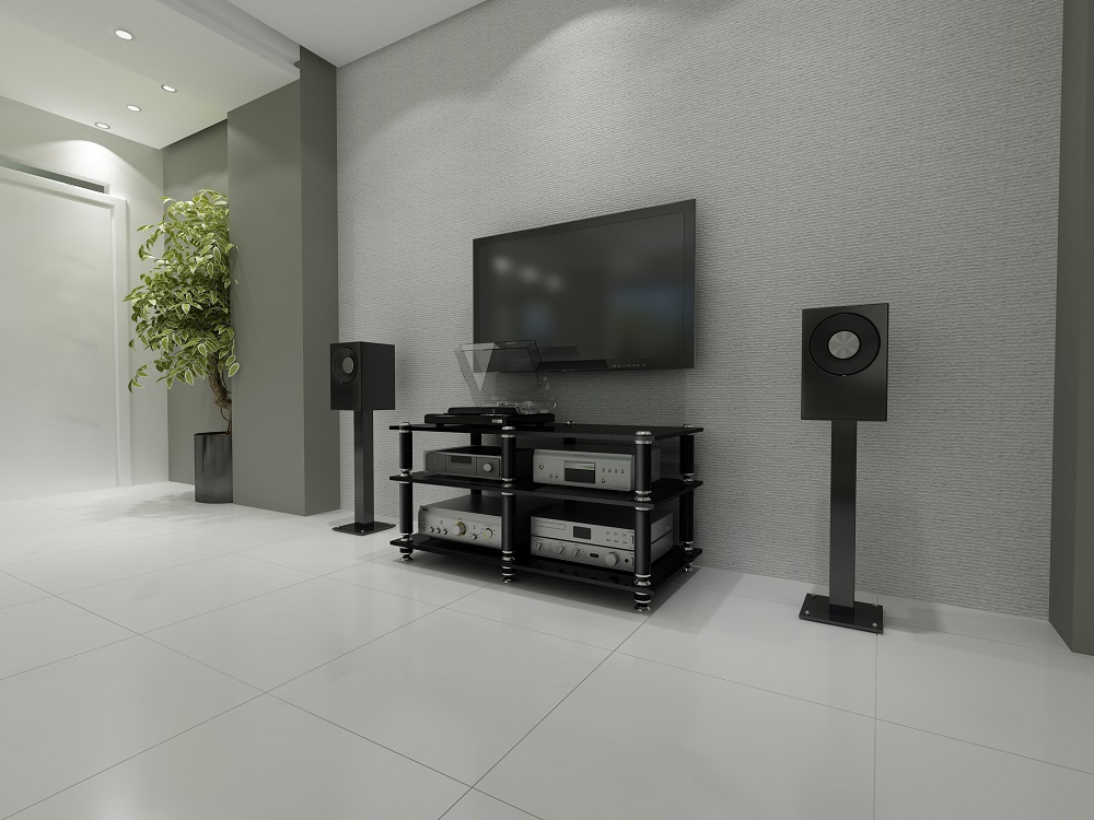 Norstone Stäbbl AV, mediabänk mattsvart