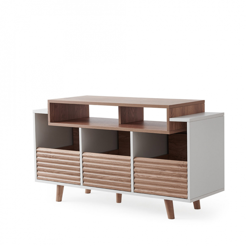 NorStone Oslo Vinyl 1200 mediebænk hvid/eg