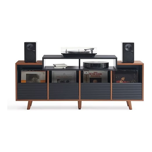 NorStone Oslo Vinyl 1600 mediebænk sort/valnød