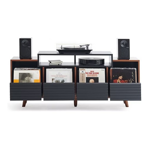 NorStone Oslo Vinyl 1600 mediebænk sort/valnød