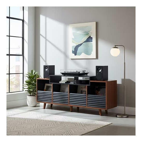 NorStone Oslo Vinyl 1600 mediebænk sort/valnød