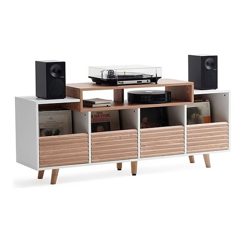 NorStone Oslo Vinyl 1600 mediabænk hvid/eg