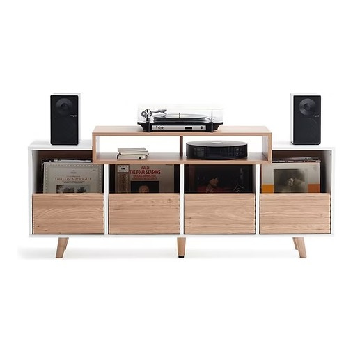 NorStone Oslo Vinyl 1600 mediabænk hvid/eg